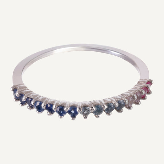 ANILLO ZAFIRO RAINBOW ORO 18K