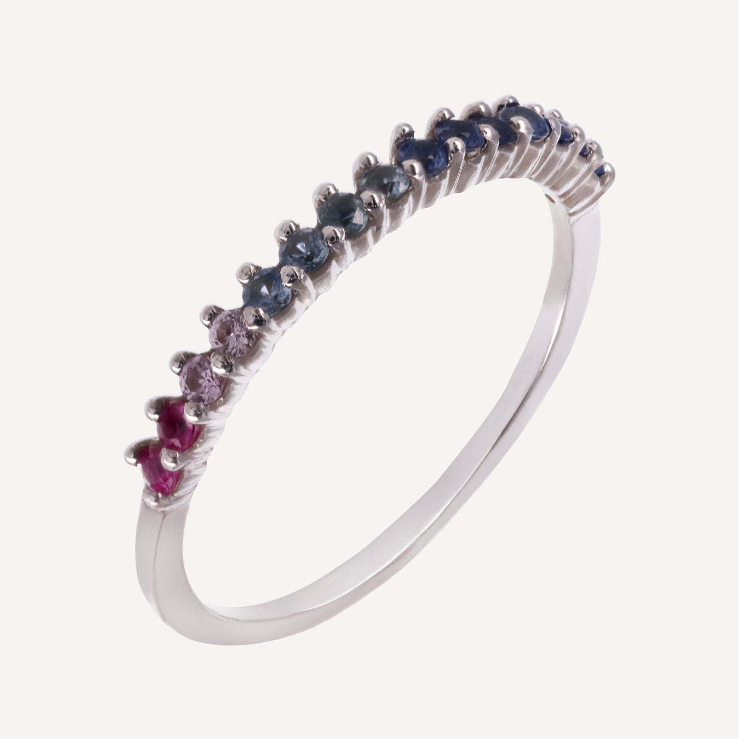 ANILLO ZAFIRO RAINBOW ORO 18K