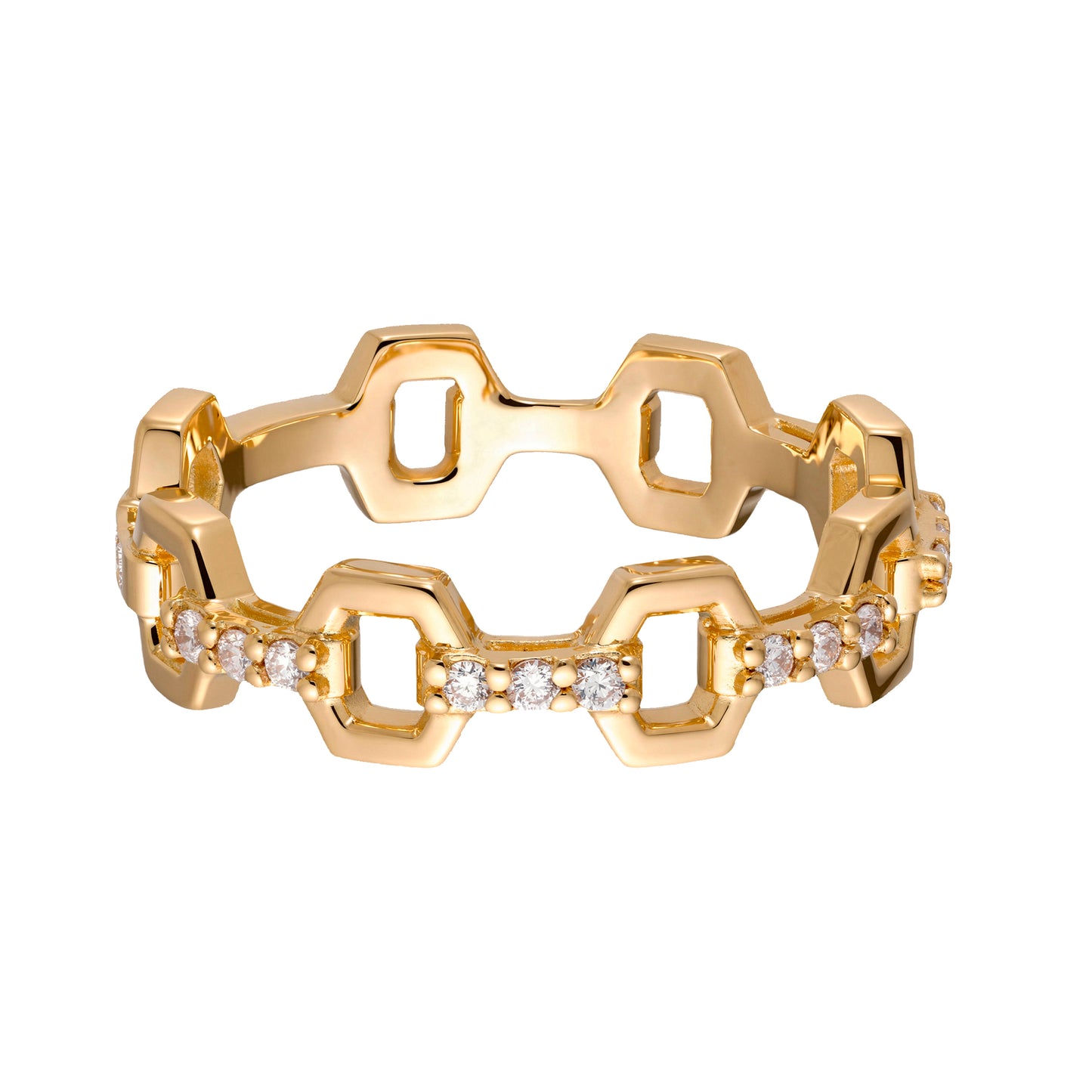ANILLO HEXAGONOS DIAMANTES