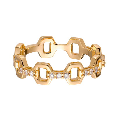 ANILLO HEXAGONOS DIAMANTES