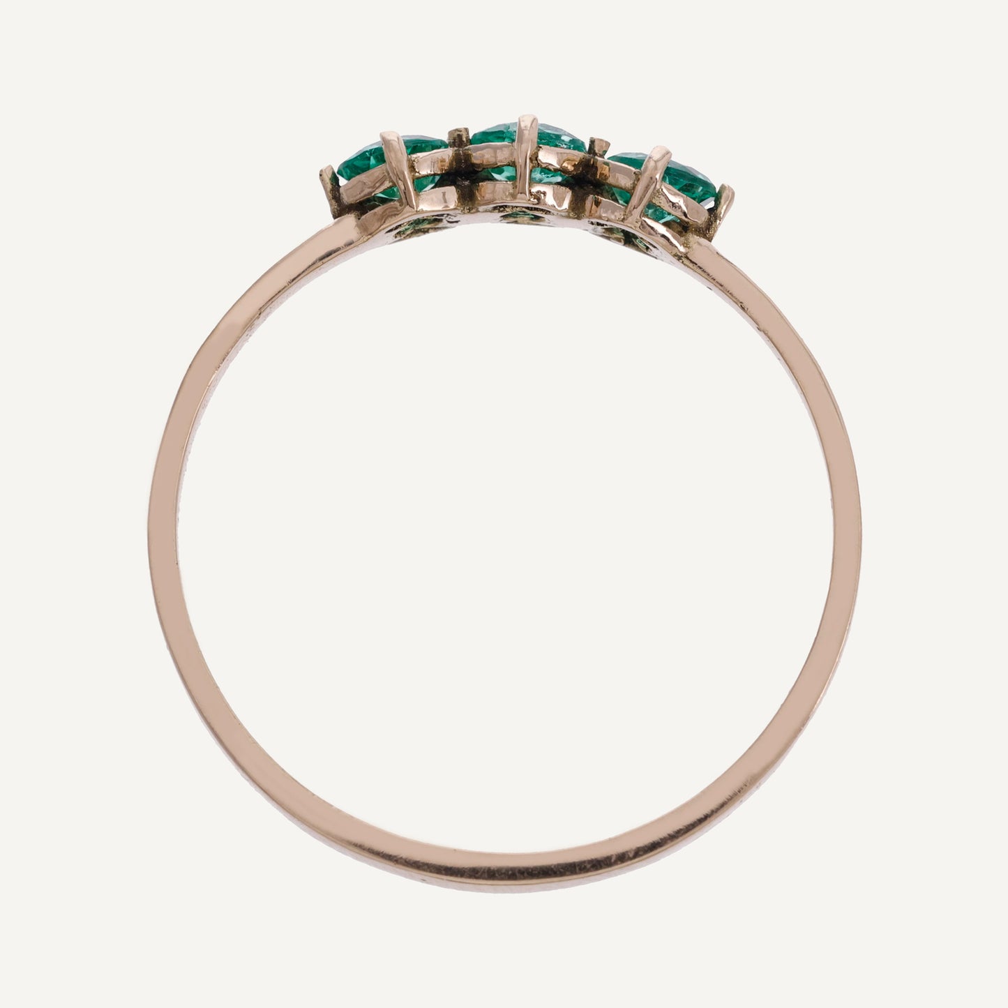 ANILLO TRÍO ESMERALDAS ORO AMARILLO 18K