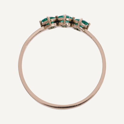 ANILLO TRÍO ESMERALDAS ORO AMARILLO 18K