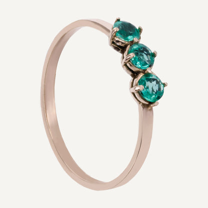 ANILLO TRÍO ESMERALDAS ORO AMARILLO 18K