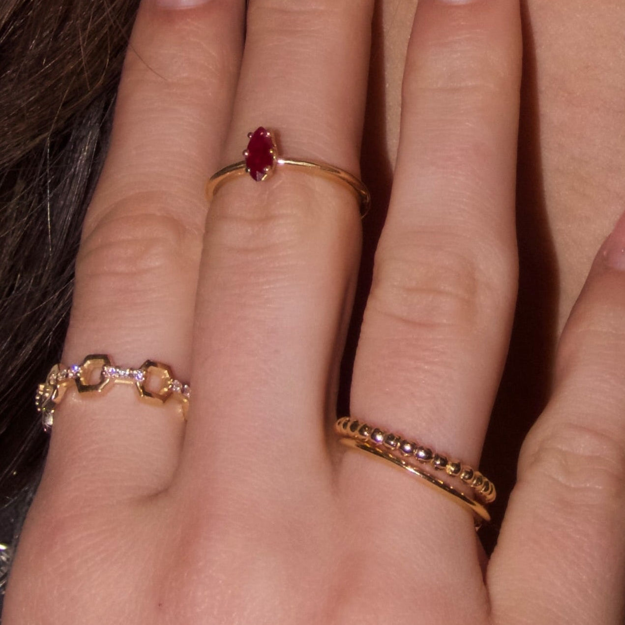 ANILLO HEXAGONOS DIAMANTES