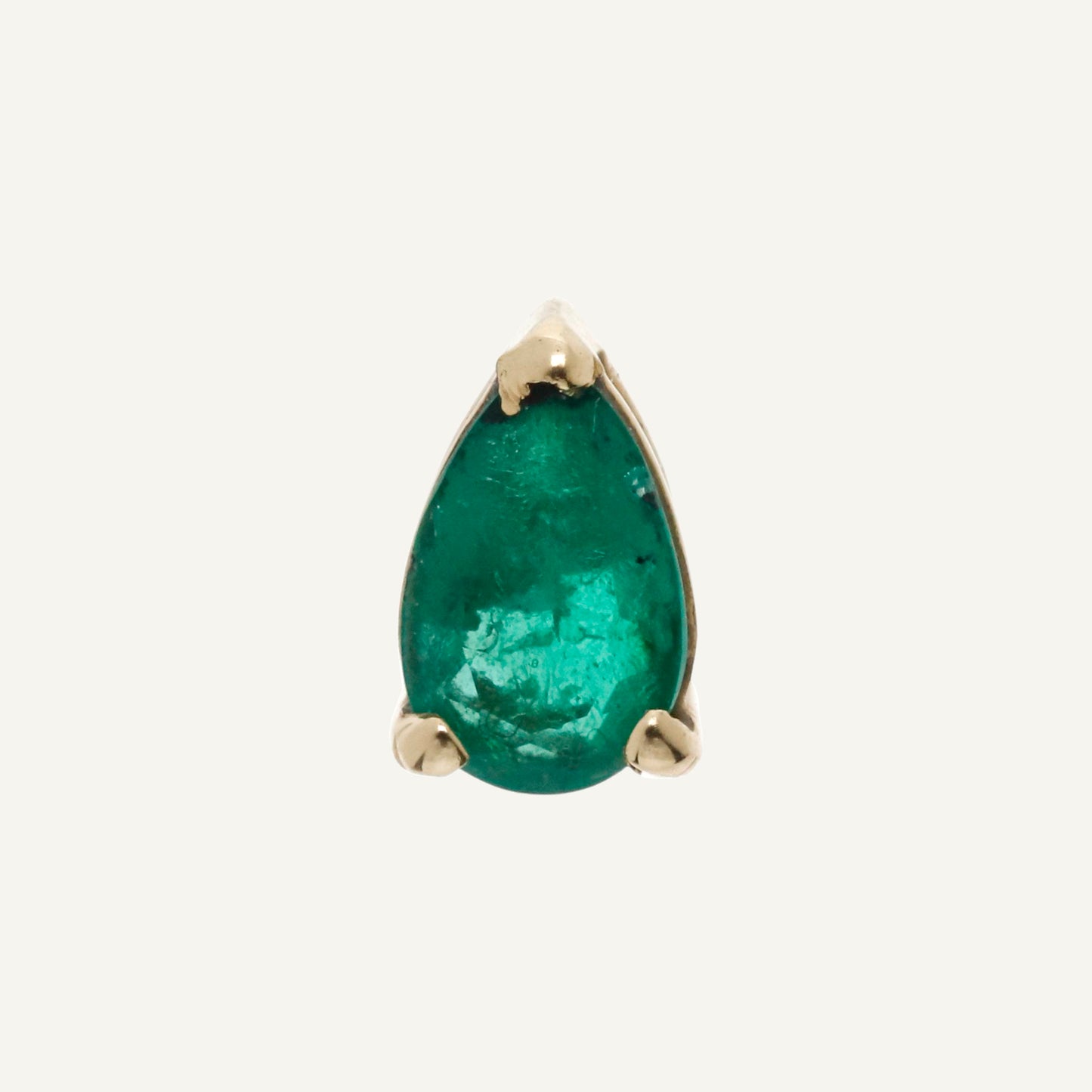 ARETE GOTA ESMERALDA ORO 18K
