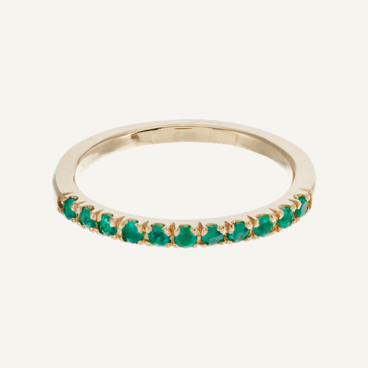 ANILLO TIRA DE ESMERALDAS ORO 18K