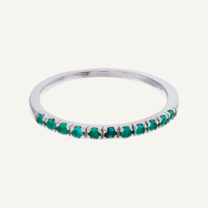 ANILLO TIRA DE ESMERALDAS ORO 18K