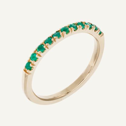 ANILLO TIRA DE ESMERALDAS ORO 18K