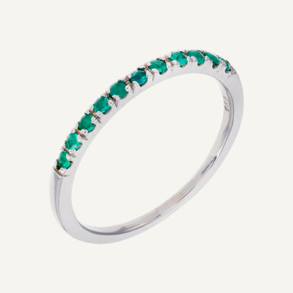 ANILLO TIRA DE ESMERALDAS ORO 18K