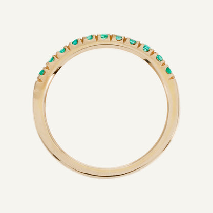ANILLO TIRA DE ESMERALDAS ORO 18K