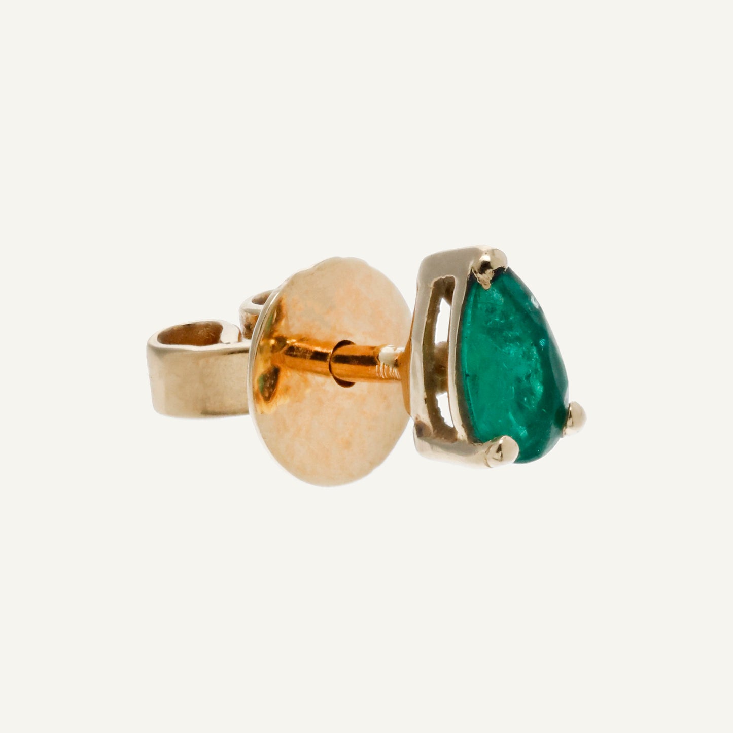 ARETE GOTA ESMERALDA ORO 18K