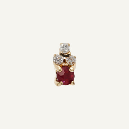 ARETE RUBÍ Y DIAMANTES ORO 18K