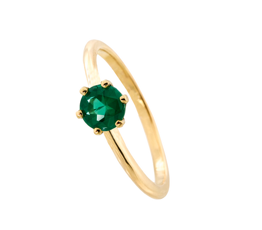 ANILLO ESMERALDA SOLITARIO 6 UÑAS