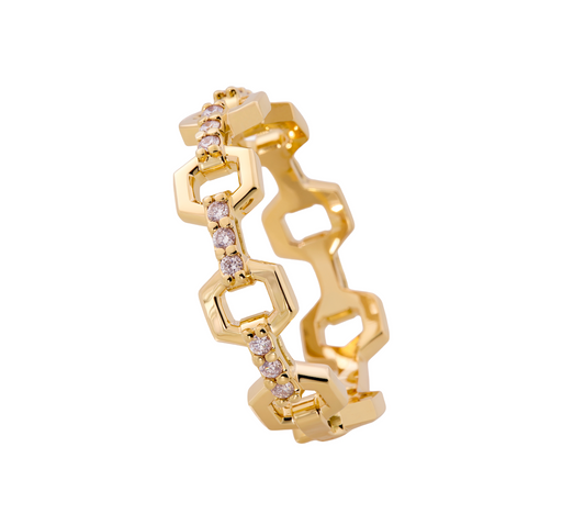 ANILLO HEXAGONOS DIAMANTES